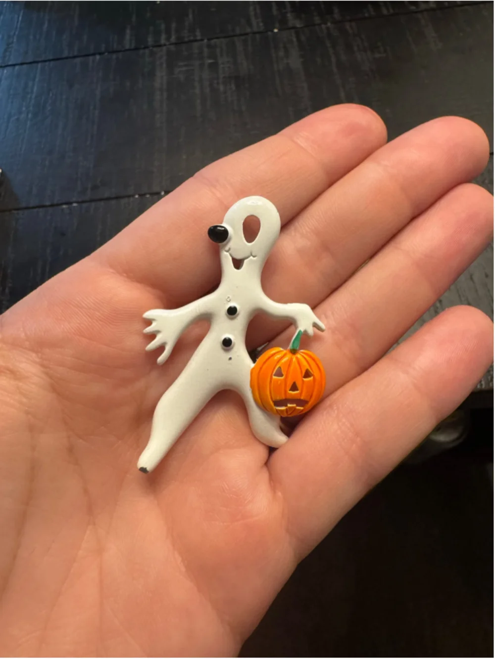 Vintage Halloween Pin Lot Hallmark White Ghost Russ Berrie Black Cat Witch